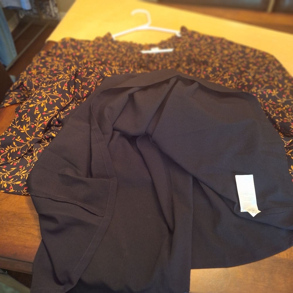NWT Fall Color Ditsy Floral Midi Shift Dress Ruffled Hem XXL - Picture 13 of 16